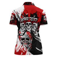 Canada Hockey Skull Life and Death Women Polo Shirt