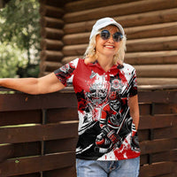 Canada Hockey Skull Life and Death Women Polo Shirt