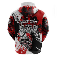 Canada Hockey Skull Life and Death Zip Hoodie