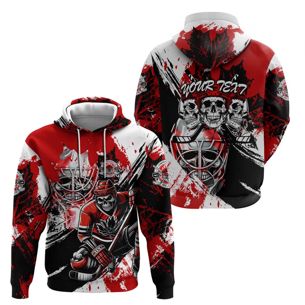 Canada Hockey Skull Life and Death Zip Hoodie