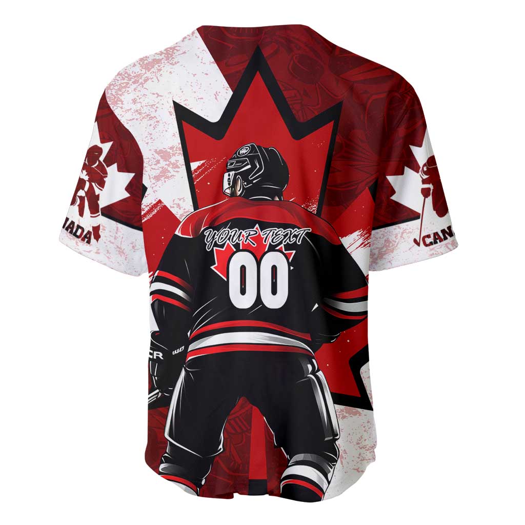 Personalized Canada Hockey Warrior Baseball Jersey Bold Maple Leaf Sports Art