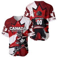 Personalized Canada Hockey Warrior Baseball Jersey Bold Maple Leaf Sports Art