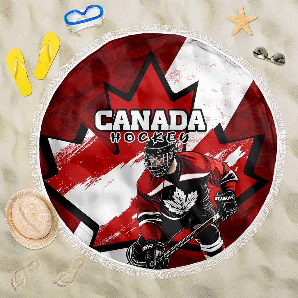 Canada Hockey Warrior Beach Blanket Bold Maple Leaf Sports Art