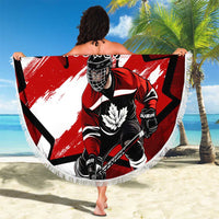 Canada Hockey Warrior Beach Blanket Bold Maple Leaf Sports Art
