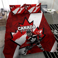 Canada Hockey Warrior Bedding Set Bold Maple Leaf Sports Art