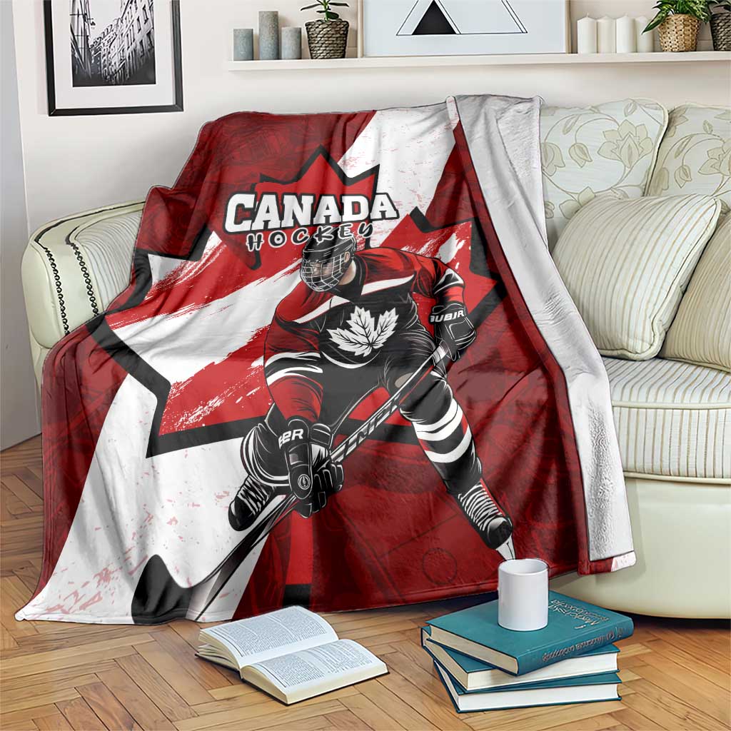 Canada Hockey Warrior Blanket Bold Maple Leaf Sports Art