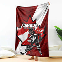 Canada Hockey Warrior Blanket Bold Maple Leaf Sports Art