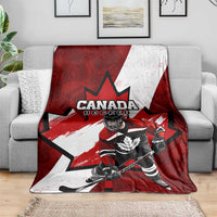 Canada Hockey Warrior Blanket Bold Maple Leaf Sports Art