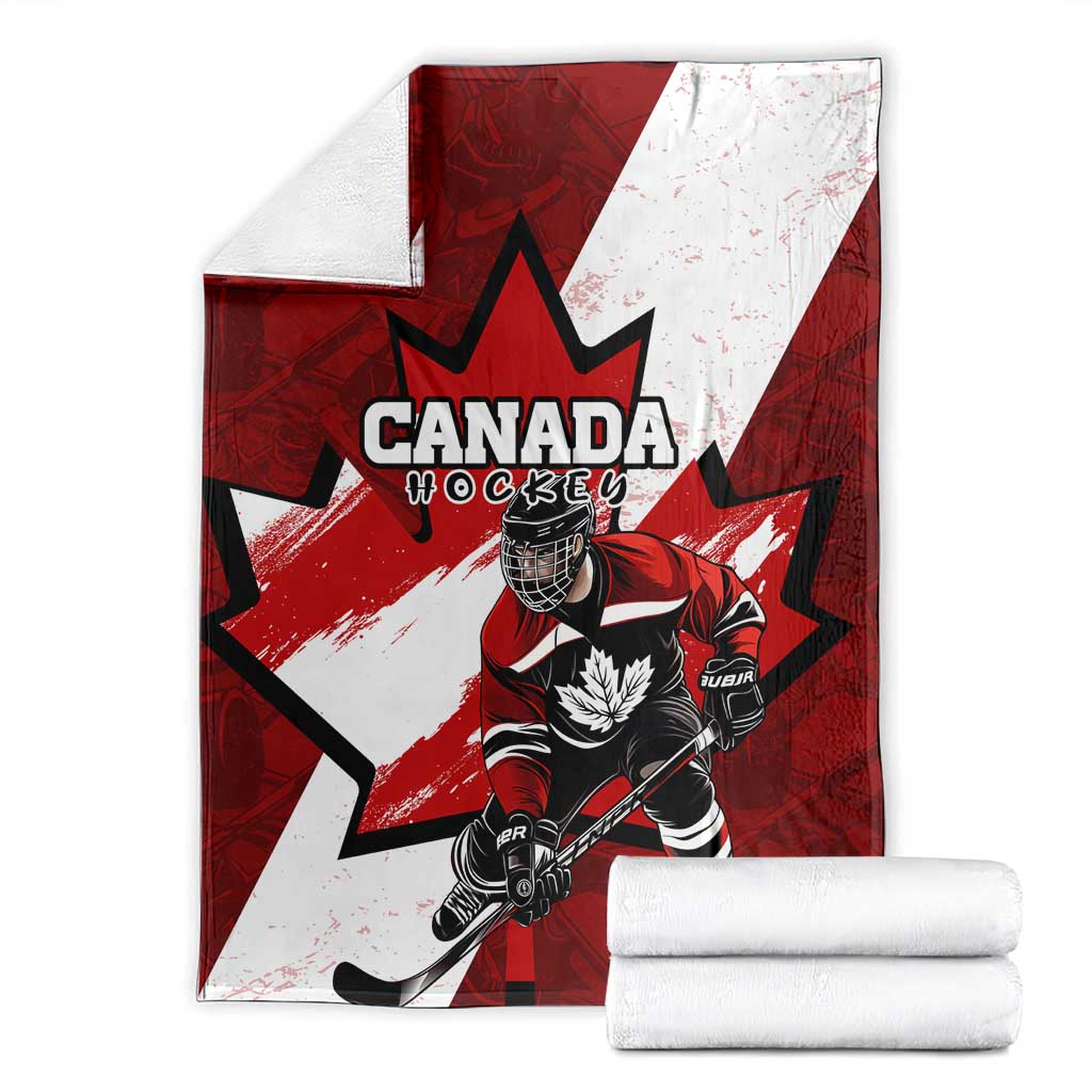 Canada Hockey Warrior Blanket Bold Maple Leaf Sports Art