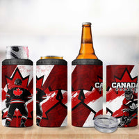 Canada Hockey Warrior 4 in 1 Can Cooler Tumbler Bold Maple Leaf Sports Art