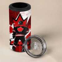 Canada Hockey Warrior 4 in 1 Can Cooler Tumbler Bold Maple Leaf Sports Art