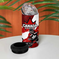Canada Hockey Warrior 4 in 1 Can Cooler Tumbler Bold Maple Leaf Sports Art