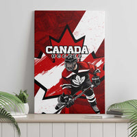 Canada Hockey Warrior Canvas Wall Art Bold Maple Leaf Sports Art
