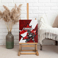 Canada Hockey Warrior Canvas Wall Art Bold Maple Leaf Sports Art