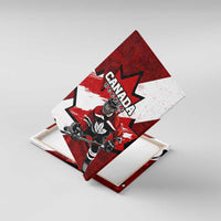 Canada Hockey Warrior Canvas Wall Art Bold Maple Leaf Sports Art