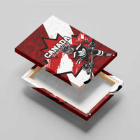 Canada Hockey Warrior Canvas Wall Art Bold Maple Leaf Sports Art