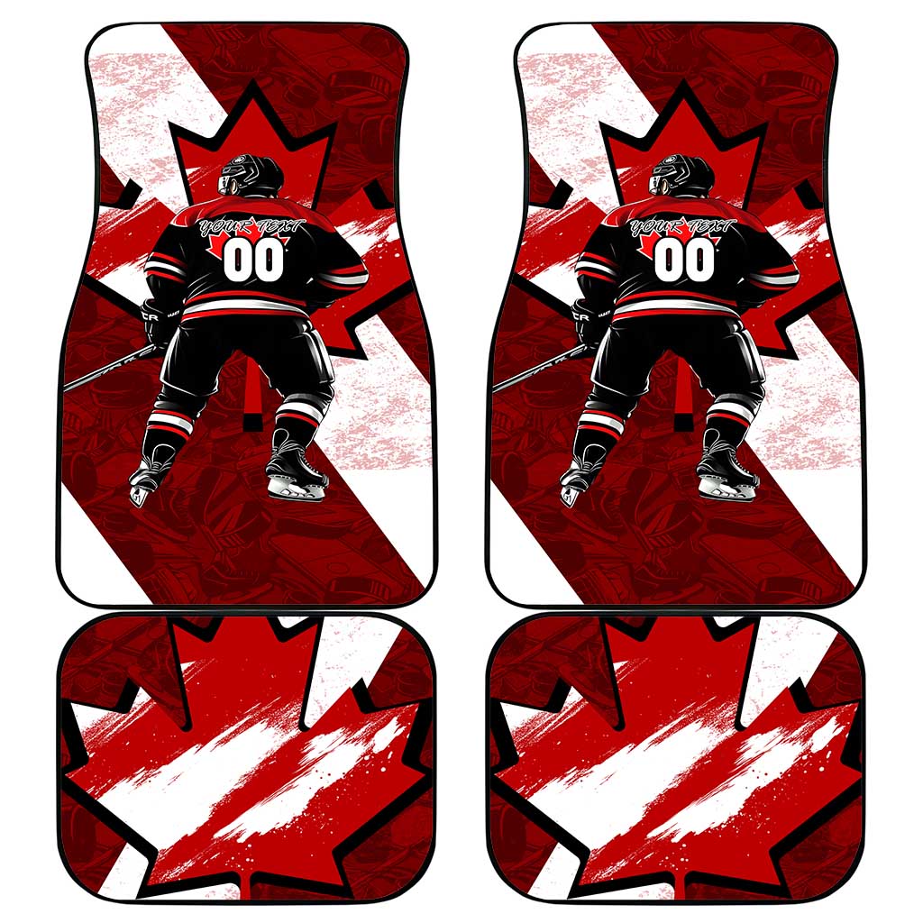 Canada Hockey Warrior Car Mats Bold Maple Leaf Sports Art