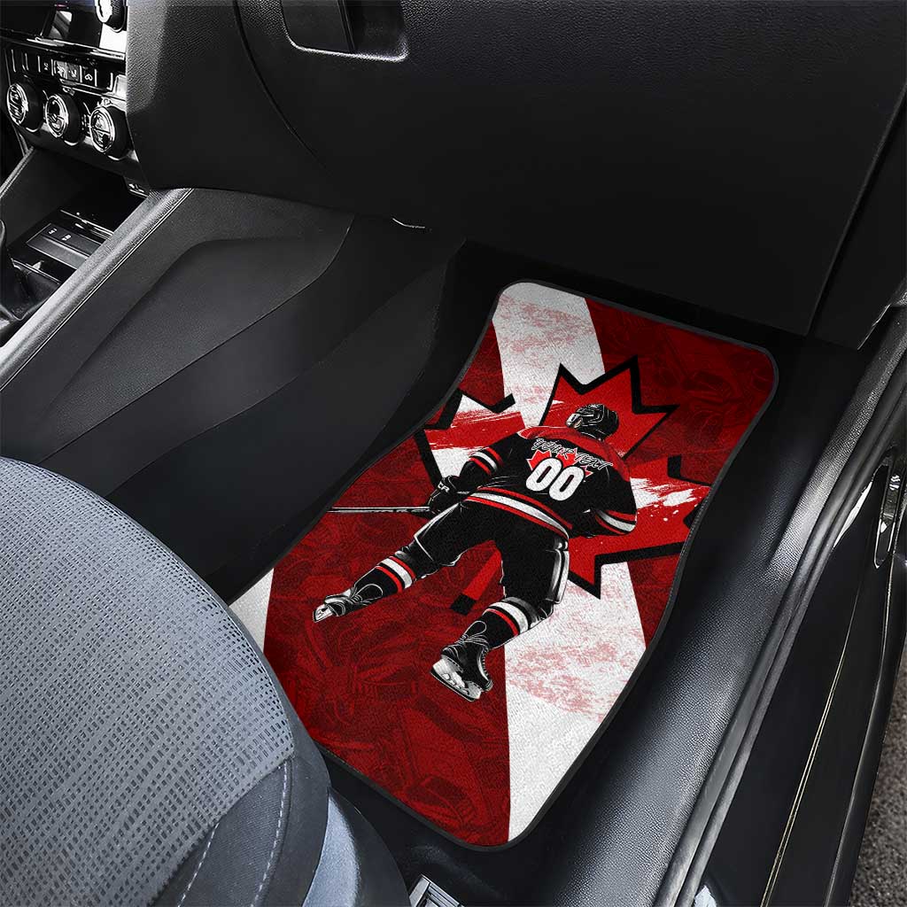 Canada Hockey Warrior Car Mats Bold Maple Leaf Sports Art