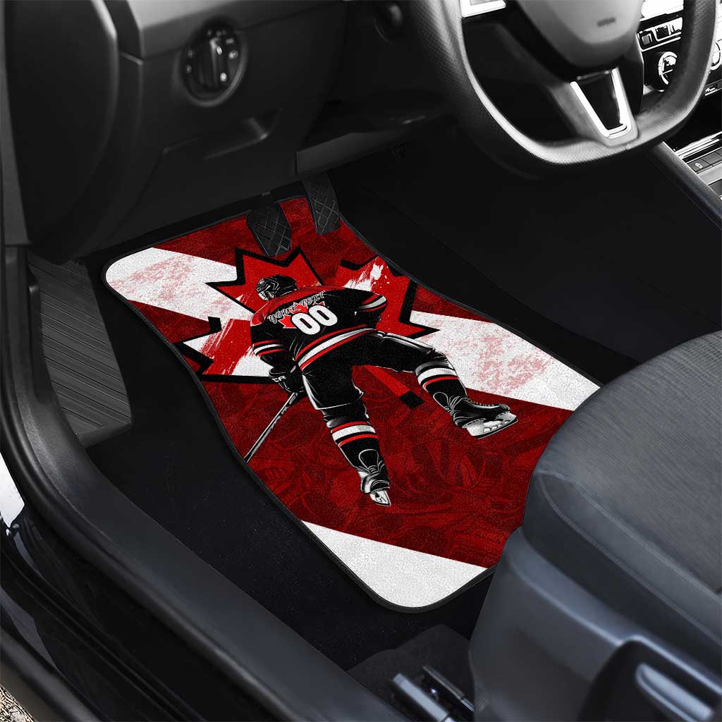 Canada Hockey Warrior Car Mats Bold Maple Leaf Sports Art