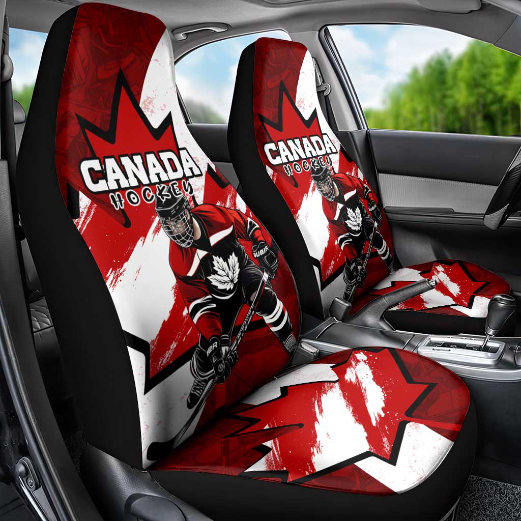 Canada Hockey Warrior Car Seat Cover Bold Maple Leaf Sports Art