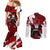 Personalized Canada Hockey Warrior Couples Matching Mermaid Dress and Long Sleeve Button Shirt Bold Maple Leaf Sports Art
