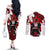 Personalized Canada Hockey Warrior Couples Matching Off The Shoulder Long Sleeve Dress and Long Sleeve Button Shirt Bold Maple Leaf Sports Art