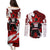 Personalized Canada Hockey Warrior Couples Matching Puletasi and Long Sleeve Button Shirt Bold Maple Leaf Sports Art