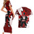 Personalized Canada Hockey Warrior Couples Matching Short Sleeve Bodycon Dress and Hawaiian Shirt Bold Maple Leaf Sports Art