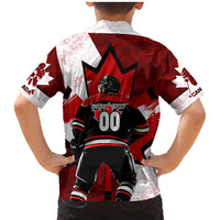 Personalized Canada Hockey Warrior Family Matching Mermaid Dress and Hawaiian Shirt Bold Maple Leaf Sports Art