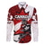 Personalized Canada Hockey Warrior Family Matching Off The Shoulder Long Sleeve Dress and Hawaiian Shirt Bold Maple Leaf Sports Art