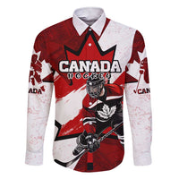 Personalized Canada Hockey Warrior Family Matching Short Sleeve Bodycon Dress and Hawaiian Shirt Bold Maple Leaf Sports Art