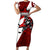 Personalized Canada Hockey Warrior Family Matching Short Sleeve Bodycon Dress and Hawaiian Shirt Bold Maple Leaf Sports Art