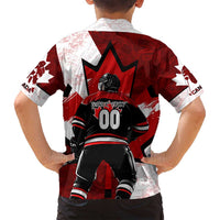 Personalized Canada Hockey Warrior Family Matching Tank Maxi Dress and Hawaiian Shirt Bold Maple Leaf Sports Art