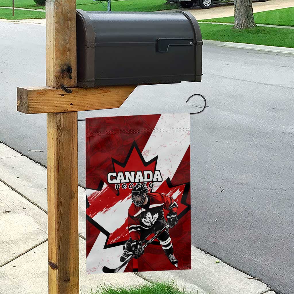 Canada Hockey Warrior Garden Flag Bold Maple Leaf Sports Art