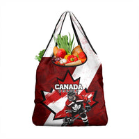 Canada Hockey Warrior Grocery Bag Bold Maple Leaf Sports Art