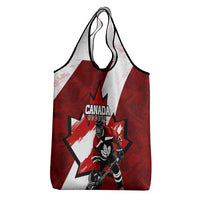 Canada Hockey Warrior Grocery Bag Bold Maple Leaf Sports Art