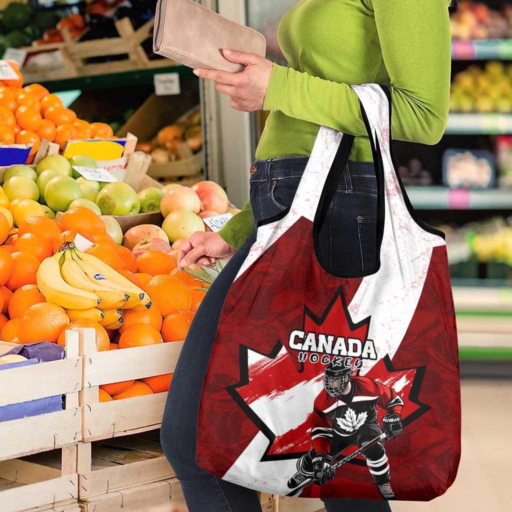 Canada Hockey Warrior Grocery Bag Bold Maple Leaf Sports Art