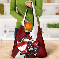 Canada Hockey Warrior Grocery Bag Bold Maple Leaf Sports Art