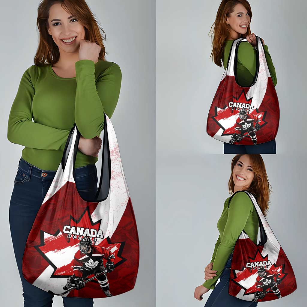 Canada Hockey Warrior Grocery Bag Bold Maple Leaf Sports Art