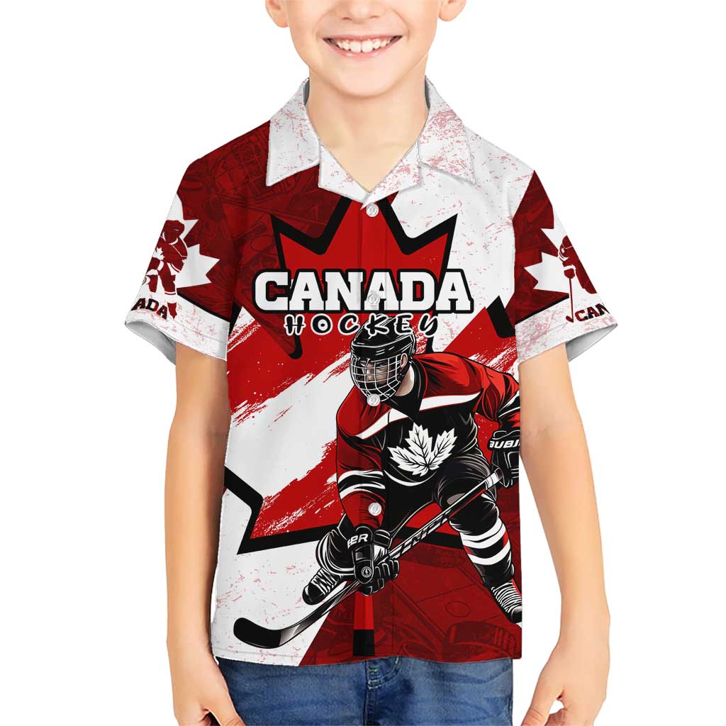 Personalized Canada Hockey Warrior Hawaiian Shirt Bold Maple Leaf Sports Art