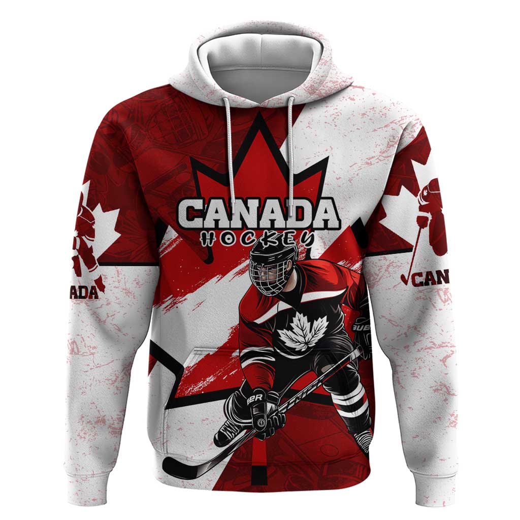 Personalized Canada Hockey Warrior Hoodie Bold Maple Leaf Sports Art