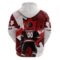 Personalized Canada Hockey Warrior Hoodie Bold Maple Leaf Sports Art