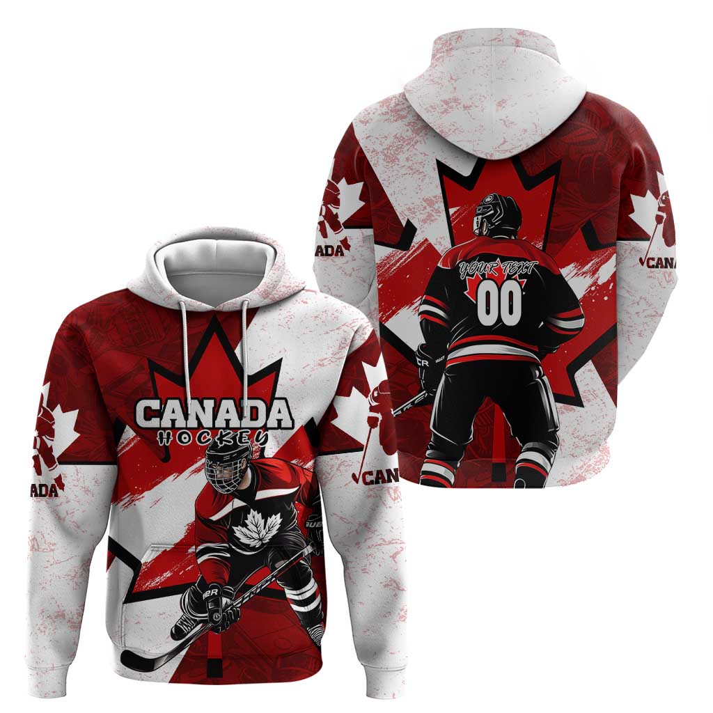 Personalized Canada Hockey Warrior Hoodie Bold Maple Leaf Sports Art