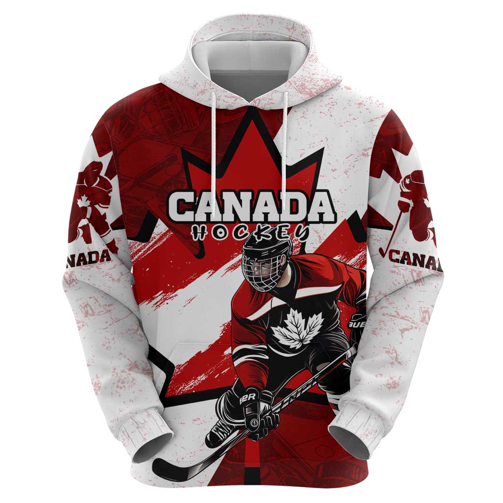 Personalized Canada Hockey Warrior Hoodie Bold Maple Leaf Sports Art