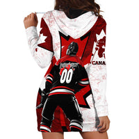 Personalized Canada Hockey Warrior Hoodie Dress Bold Maple Leaf Sports Art