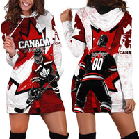 Personalized Canada Hockey Warrior Hoodie Dress Bold Maple Leaf Sports Art