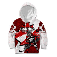 Personalized Canada Hockey Warrior Kid Hoodie Bold Maple Leaf Sports Art