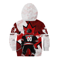 Personalized Canada Hockey Warrior Kid Hoodie Bold Maple Leaf Sports Art