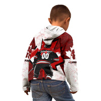 Personalized Canada Hockey Warrior Kid Hoodie Bold Maple Leaf Sports Art