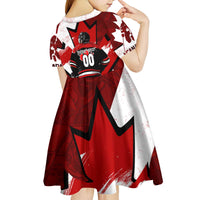 Personalized Canada Hockey Warrior Kid Short Sleeve Dress Bold Maple Leaf Sports Art